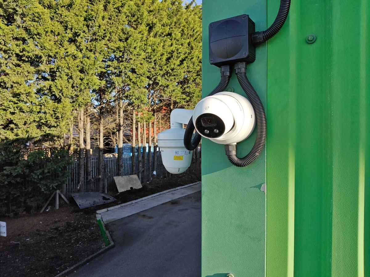 Outdoor CCTV cameras installed on commercial premises