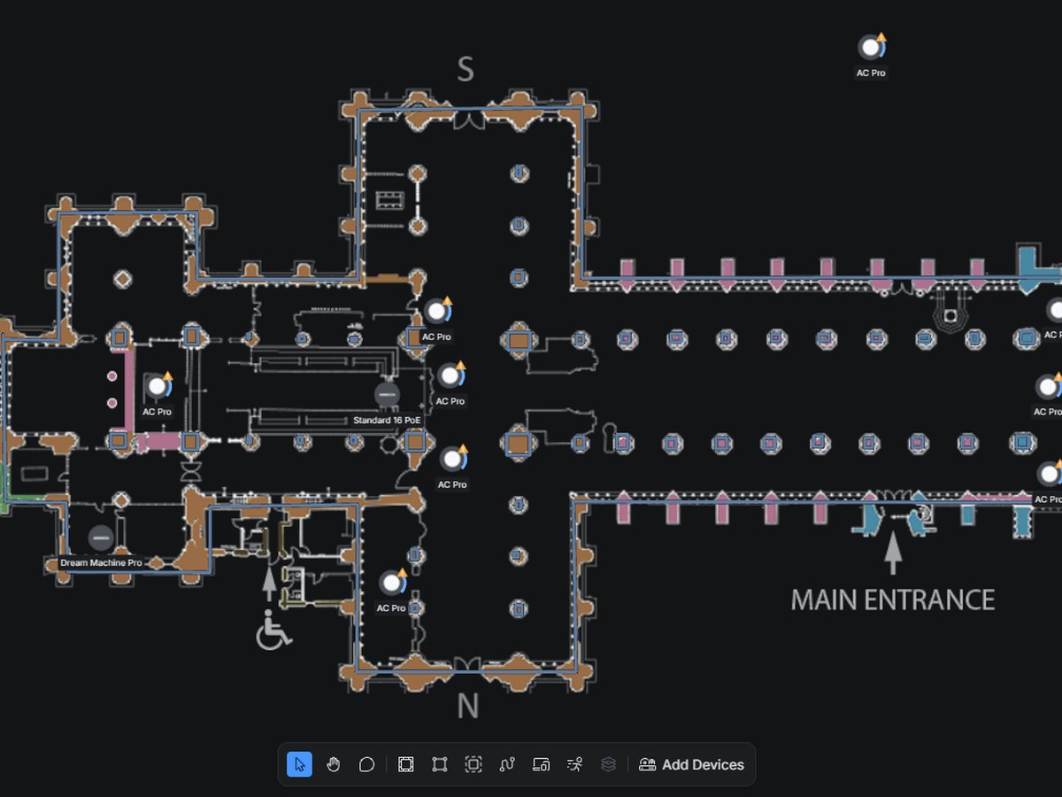 Business Wi-Fi floor plan showing wireless access point planning